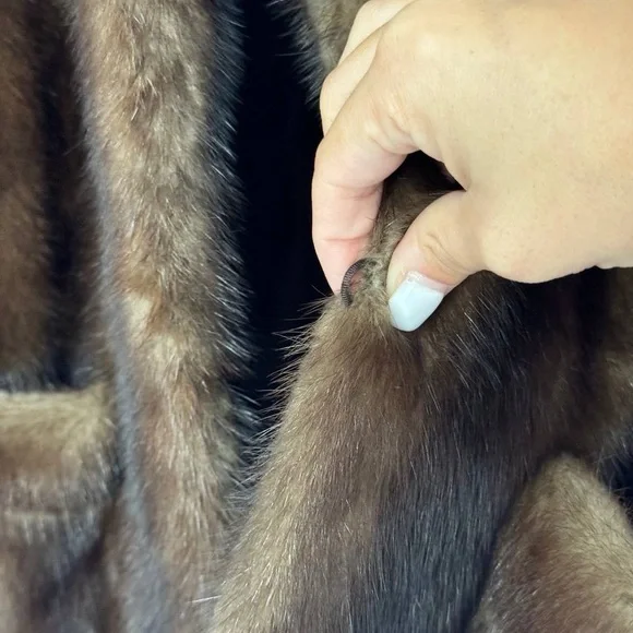 Vintage Fabrizio Classic MINK fur Jacket Brown Medium Coat - Picture 6 of 12
